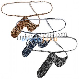 Sexy Uomo Leopard Micro perizoma lungo Pouch Elastico G-String Fitness che propone biancheria intima maschile MU2051