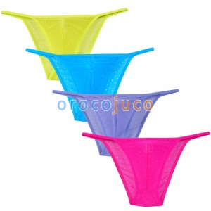 Bikini intimo sexy in pizzo jacquard perizoma intimo Cintura a rete aperta T-Back MU241X