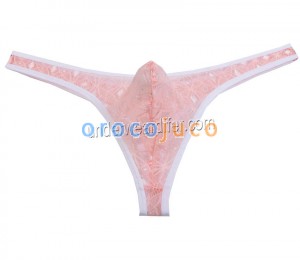 Biancheria intima sexy T-back in pizzo color caramello da uomo Sexy Guarda perizoma in tulle con pizzo MU249X