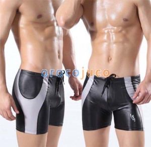 Pantaloncini da bagno da bagno lunghi in pelle sintetica da uomo MU328 M L XL
