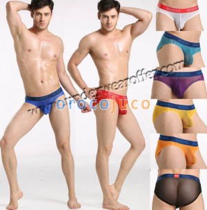 New Sexy Men’s See Through Mesh Bikinis Boxer Briefs Underwear Bulge Pouch Sheer Briefs Size S M L 8 Colors For Choose MU887