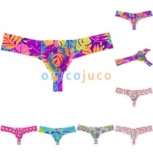 Men's Cheeky Boxer Thong Printed Skimpy Hipster Bikini 1/3 Rear Bottoms Underwar