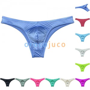Silk Shiny Low Rise Bikini Briefs Underwear Touch Feeling Cheeky Cut Male Pantie MUOR314