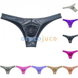 Men Shiny Metallic Cheeky Briefs Underwear Male Pouch Posing Trunks Underpants MUOR91