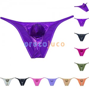 Men's Wet Look Bikini Briefs Cheeky Underwear Physique Posing Trunk Soft Panties MUOR96