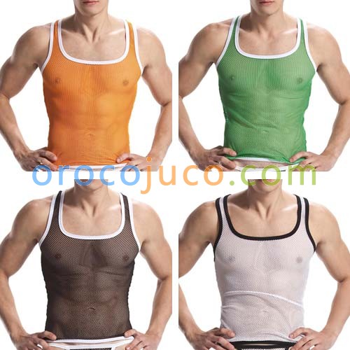 Sexy Men's Mesh Underwear Tank Top  MU03