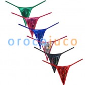 Sexy Bikini Men Mini String Thong Underwear Guy Shiny Leather Micro Tanga Narrow Waist Short