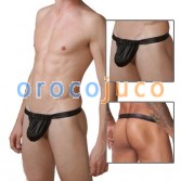 Slingshot Black Mens sexy Faux кожаное нижнее белье Thong MU96