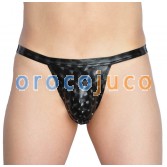 Cool Shiny Men's Pouch Mini Briefs Leather Like Thong Underwear Открытые боковые шорты MU429X