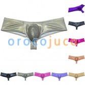 Men Shiny Metallic Cheek Underwear Boxer Briefs Sports Shorts Mini Bikini Trunks MUOR288